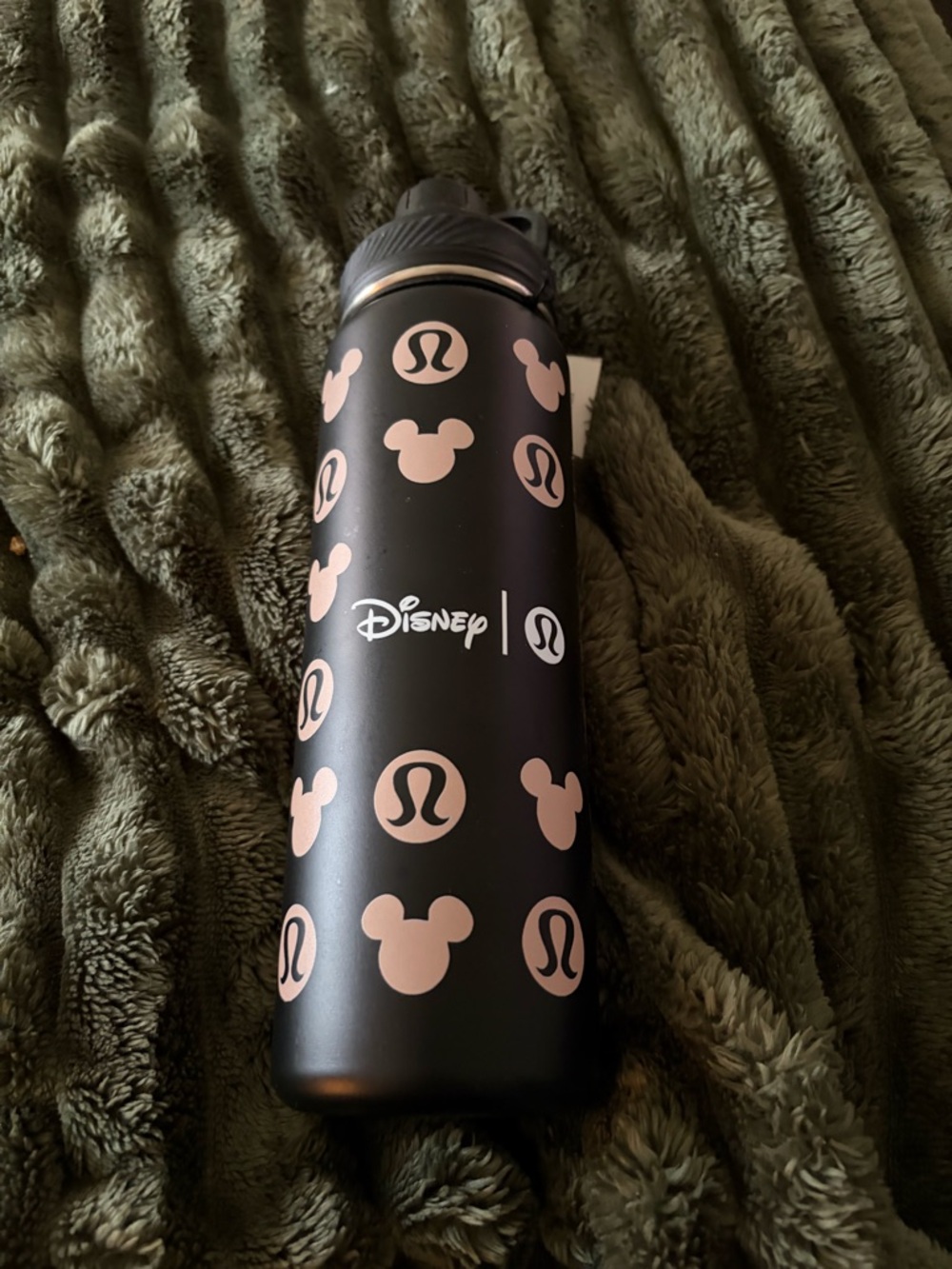 lululemon athletica Disney Black Water Bottle with Pink Mickey & Logo 24oz